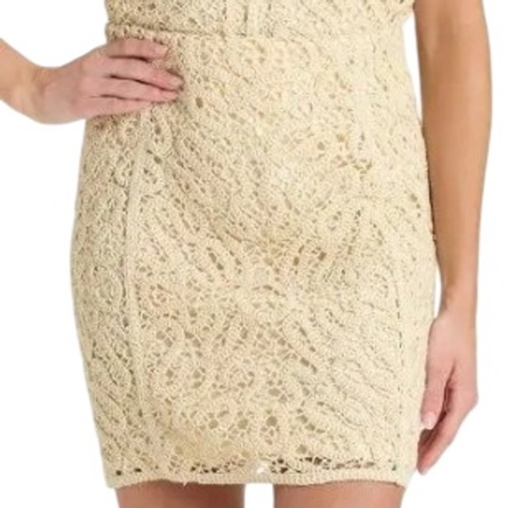 A New Day Off White Women's Crochet Mini A-Line Skirt Large